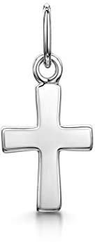 Amberta Unisex 925 Sterling Silver Cross Pendant: Small Plain Crucifix