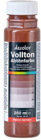 decotric Decolor Bunte Abtönfarbe Schokobraun - 250 ml I Dispersionsfarbe für dekorative Anstriche und wasserbasierten Materialien I Hohe Farbkraft & Ergiebigkeit