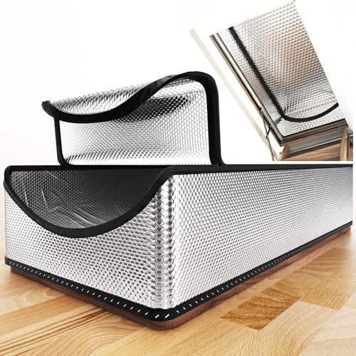 LEMOONE Dachbodentreppen-Isolationsabdeckung, 63,5 x 137,2 x 27,9 cm, Dachbodentür-Isolierung, R-Wert 15,5, Aluminium, Dachbodenluke, feuerfeste Dachbodenzeltleiter-Isolierabdeckungs-Set