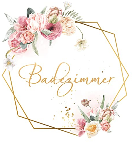 Grandora Türaufkleber Badezimmer mit Blumen I Motiv 15 I Wandsticker selbstklebend WC Wandaufkleber Toilette Wandtattoo Bad Aufkleber Sticker DL446-15