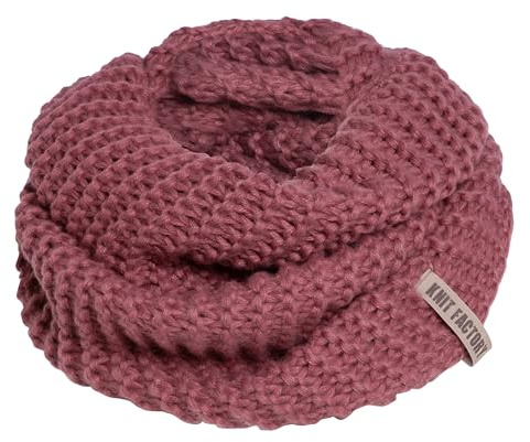 KNIT FACTORY - Alex Loop Schal - Schlauchschal - Winterschal - Rundschal - Herrenschal - Damenschal - Wollschal - Grob gestrickten Rippenmuster - Für Damen und Herren