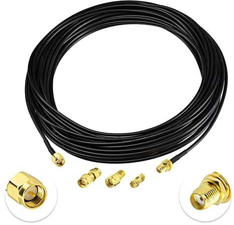 Superbat 10M SMA Verlängerungskabel Stecker auf Buchse RG174 Mit 3 Stück Adapter Kit für 4G LTE WLAN FPV Antennen CCU2 CC1101 Huawei Router, SDR Geräte, Amateurfunk ADS-B