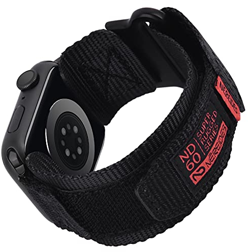 Nereides Compatible with Apple Watch Straps Series 11 10 9 8 7 6 5 4 3 2 1 SE SE2 SE3, Nylon Sport Replacement Band for iWatch Strap 42mm 41mm 40mm 38mm (Black)