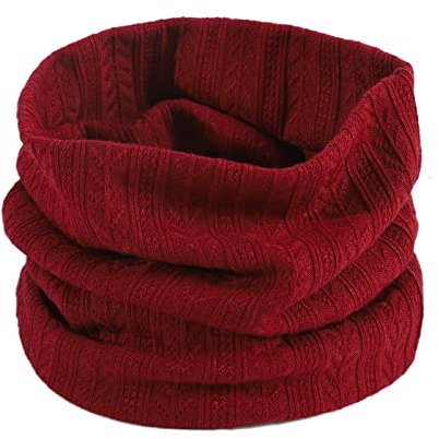 Halswärmer Halstuch Männer Damen Loopschal Strickschal Winter Halsschlauch Herren Damen Flauschig Warmer Winter Loop Schal Strickschal mit Wolle Zeitloses Mode-Accessoire