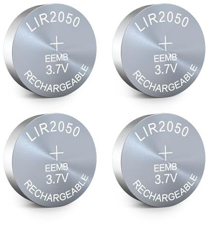 EEMB 4PACK LIR2050 wiederaufladbare Batterie 3.7V Lithium-Ionen Knopf Batterien Münzzelle Batterie für Kopfhörer Wearable Gerät Uhr