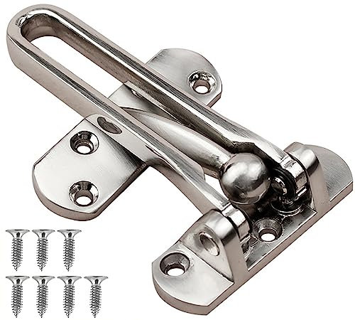 ZiYuya Cadena de puertas Para la puerta principal, Cerradura protectora de puerta oscilante, Cerradura de cierre de puerta deslizante de Seguridad Apartamentos familiares, Plata