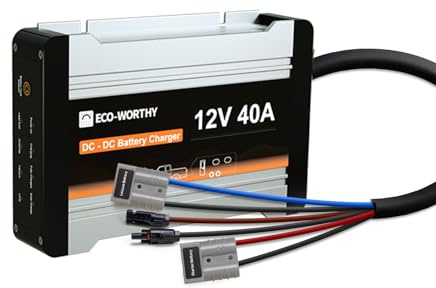 ECO-WORTHY Laddningsbooster 12 V 40 A DC-Batteriladdare för LiFePO4-Batteri, Gel, för Husbilar, Husvagnar