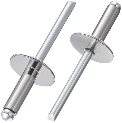 Wensilon(100 pcs) 3/16 * 1/2 Large Cap Open End Stainless Steel Blind Rivets, 5 * 13 Blind Rivet
