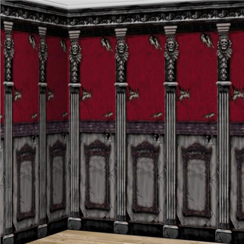 PARTY DISCOUNT Wand-Deko Gothic-Haus, ca. 1,2 x 12 m