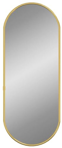 vidaXL Wandspiegel Flurspiegel Spiegel Badspiegel Hängespiegel Dekospiegel Schminkspiegel Badezimmer Garderobe Flur Golden 50x20cm Oval