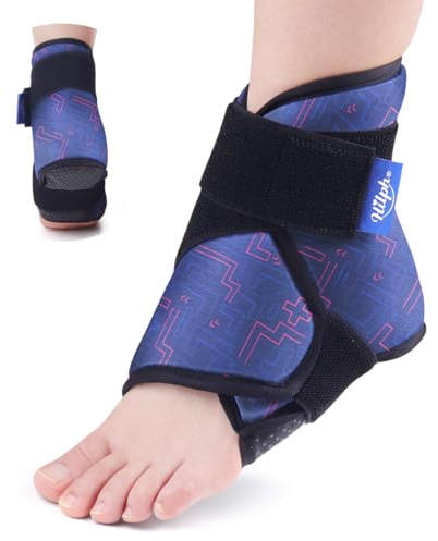 Hilph Ankle Ice Pack Wrap for Injuries, Flexible Foot Ice Pack Wrap Around for Ankle Foot Pain Relief Hot Cold Gel Pack for Plantar Fasciitis, Sprained Ankles, Achilles Tendonitis Relief - Blue