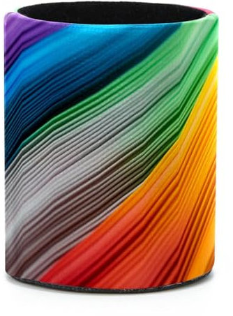 Make-up-Pinselhalter, Bleistiftbecher, Stiftebecher, abstraktes Regenbogen-Muster, Schreibtisch-Stifthalter