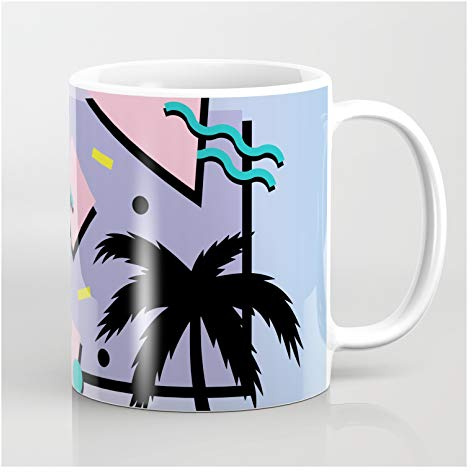 Tazze 330ml, Palma Retrò Modello Memphis Miami Vice Anni '80 Tazza Personalizzata Tazzine Da Caffè Particolari Tazza In Ceramica Per Uomo Regalo Ufficio