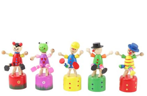 Amosfun Entwicklungsspielzeug 5St kinderzimmer zubehör Kinder holzspielzeug Lern Schaukelspielzeug aus Holz Ornament Spielzeuge Tanzspielzeug aus Holz schwingen Marionette