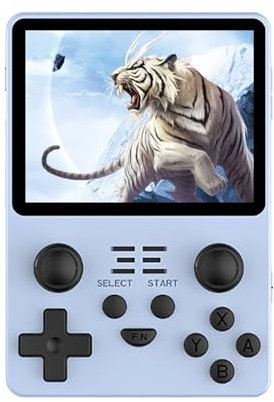 RGB20S Retro Handheld Game Console, 3.5 IPS Screen 3500mAh Battery Retro Video Game Console with 128G TF Card Pre-Installed with 25000 Games, Linux System Game Player (RGB20S, Blue, 128G)