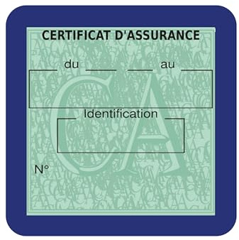 HADEXIA Porte Vignette Assurance Pare Brise Voiture Neutre | Étui Simple Pochette Adhésive Autocollant Sticker Bleu