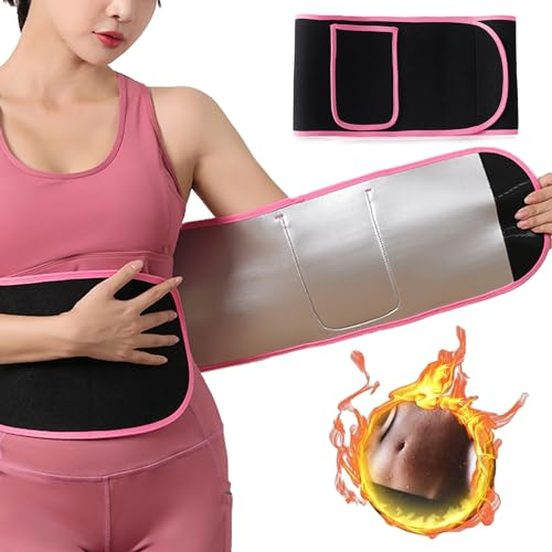 Carreneu Bauchweggürtel, Bauchweg Gürtel Damen Herren, Bauch Weg Gürtel Frau, Geeignet für Hula-Hoop-Training Yoga Fitness (Rosa)