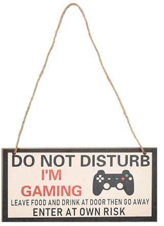 Bedroom Door Signs for Son Grandson Christmas Gifts for Husband Boyfriend Do Not Disturb I'm Gaming for Brother Nephew Birthday Gift for Kids Wooden Door Sign for Boys Gamer Gifts