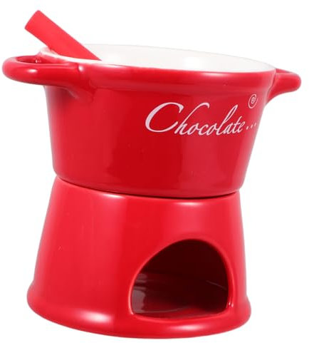 Cabilock Fondue De Cerámica para Derretir Chocolate y Olla Calentadora Multifuncional para Postres y Casa