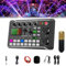 F998 Live Sound Card with DJ Mixer Effects and Voice Changer, Bluetooth Stereo Audio Mixer, for Live Streaming, PC, Recording Studio and Gaming (B)