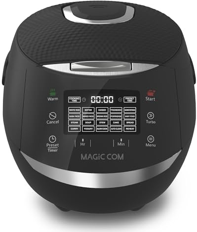 MAGiC COM - Family-sized 10-cup (cooked) 20-cup (cooked) rice cooker with 15 preset menus, steamer with nonstick inner pot, delay timer and