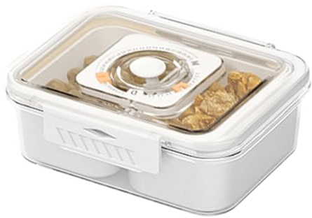 WJnflQN Kryddlåda med lock, kryddförvaringsbehållare – kryddkrukor med lock, delad serveringsskål med handtag för saltsockerpepparnötter, snacks