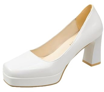 Generisch Mary Jane - Scarpe da donna con tacco alto, in pelle, con tacco a blocco, per feste, da donna, eleganti e comode