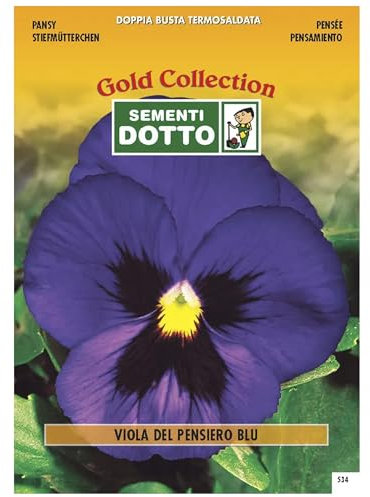Sicignano | Semi Viola del Pensiero Blu - Pianta Nana Fioritura Prolungata 5-7 cm, Busta Extra - 2 Confezioni da 0.15g, Raccolta Primaverile