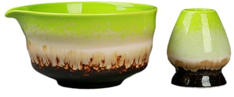 ChongKuan Lot de 2 bols à matcha - Accessoires - Bols à matcha - Tasse à thé - Tasse à thé japonais - Bol en céramique - Balai traditionnel