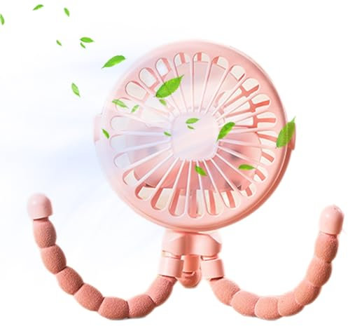 Miyanvuo Ventilador Portátil Para Cochecito, Ventilador USB De Trípode Silencioso Multifunción Para Carrito Bebe, 360°Rotación,3 Velocidade Ventilador USB Para Cochecito, Cuna,Oficina, Viaje