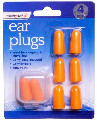 Ear Plugs – 4-Pack Foam Earplugs with Carry Case | Comfortable Noise Reduction for Sleep, Travel & Work