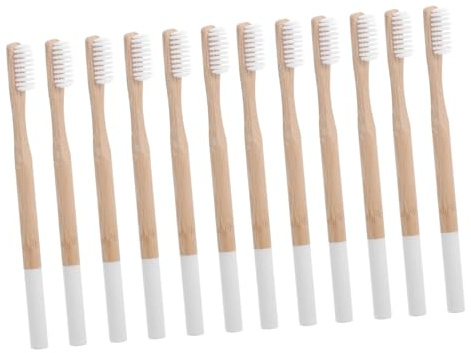 COLLBATH 12 Stück Zahnbürsten mit Weichen Borsten für Empfindliche Zähne Erwachsene Ergonomischer Rutschfester Griff Nachhaltige Bio-holzzahnbürsten für Reisen Camping Hotel
