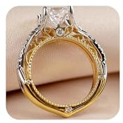 Princess Cut Cubic Zirconia Engagement Wedding Ring for Women Luxury Solitaire Two-Tone Anniversary CZ Simulated Diamond Band 14K Gold Plated 925 Sterling Silver Promise Rings for Her (size 9)