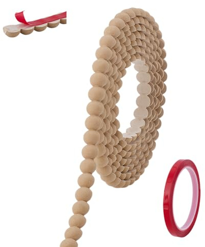 PH PandaHall 15mm Bordure Murale Autocollante Moulure Bordures Flexible à Perles Bordure Décorative en PVC Moulé Moulure Murale à Perles pour Miroir Cadre Cuisine Salle de Bain Décor Noël Maison, 3m