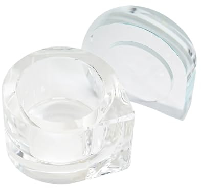Bol en cristal de verre avec clous de couvercle type liquide acrylique poudre porte-monomère type capsule support monomère cristal avec couvercle
