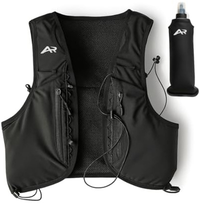 AeroRun™ Laufweste für Damen & Herren mit 500ml Trinkflasche – ultraleichter, Verstellbarer Lauf- & Trinkrucksack / Running Vest – ideal zum Joggen, Trailrunning & Radfahren