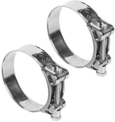 Exhaust Clamp, 2 Pcs 74-79mm Exhaust Clamps, Stainless Steel Pipe Clamps Heavy-Duty Exhaust Pipe Clamps Suitable for Motorcycles, Automobiles and Agricultural Machinery