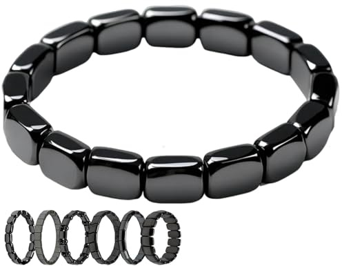 Generico Bracciale Ematite Uomo, Ematite Pietra Naturale Vera, Braccialetto Regolabile in Ematites Magnetica, Bracciale in Ematites Favorisce Naturalmente Il Metabolismo E Ripristina La Vitalità (F)