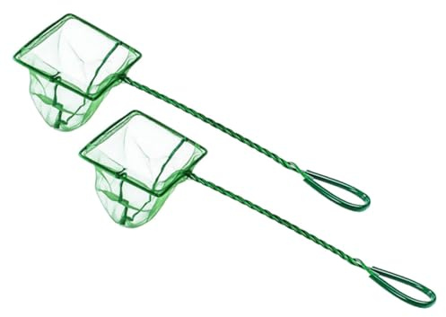 CONGARTENO 2pcs 8-inch Handheld Fishing Nets with Iron Frame and Nylon Mesh, Multi-use Scoop Nets for Fish Tank, Pond, and Outdoor Fishing Supplies