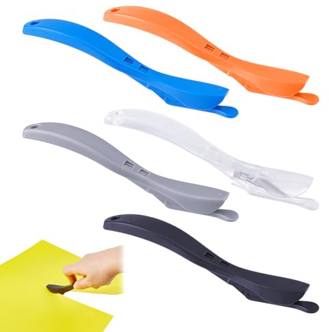 DICOSMETIC Taglierina per carta da imballaggio, 5 colori, 5,91 x 0,63 x 0,79 cm, in plastica, per la sicurezza e lo scorrimento, per fogli di carta da imballaggio in vinile, auto, casa, ufficio