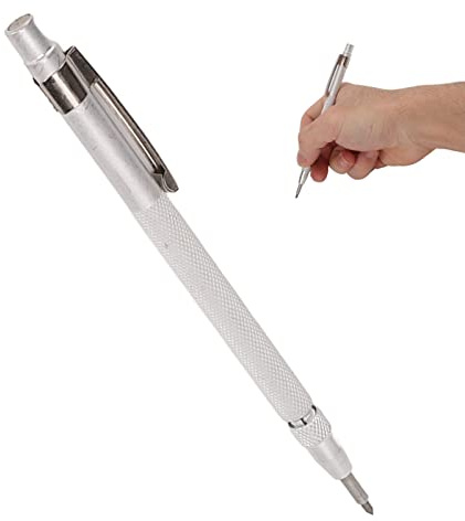 Culnflun Trazador de carburo de tungsteno, pluma de grabado de 5,35 pulgadas Cuerpo de acero inoxidable Aplicación de alta estabilidad para impresión de cuero Corte de azulejos Gra