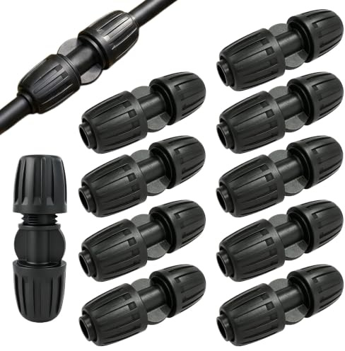 DKLUOLAN Conexión Manguera de riego, conexión de Manguera de 16 mm para Manguera de Goteo de 16 mm, Conectores de Agua Recta de PE, Ideales para jardinería, invernaderos y Agricultura