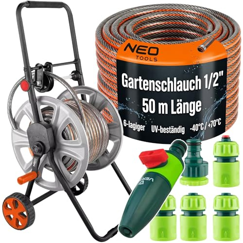 NEO TOOLS Schlauchwagen Set 50m 1/2