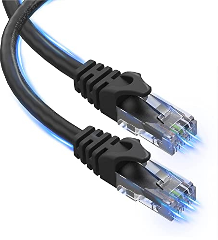 Ultra Clarity Cables Ethernet Cable Cat6 30M/100ft, High-Speed 10Gbps LAN Cable with Gold Plated RJ45 Connector for Router, Modem, PC, Switches, Hub, Laptop, Black, 1 Pack