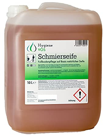 10 Liter Hygiene VOS Schmierseife Fußbodenpflege auf Basis natürlicher Seife. Für wasserbeständige Oberflächen, empfindliche Steinböden Keramikböden