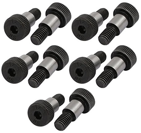 sourcing map 10 Pcs 40 Cr Hombro Tornillo 10 mm Hombro Diámetro 12 mm Hombro Longitud M8X13mm Rosca