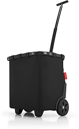 reisenthel carrycruiser in Schwarz – Tragbarer Einkaufstrolley mit stabilem Aluminiumrahmen, Schultergurt und herausnehmbarer Netz-Innentasche – Aus wasserabweisendem Material