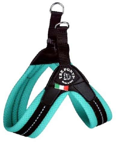 Tre Ponti Geschirr Easy Fit Soft Mesh mit Click Verschluss in div. Farben und Größen, Größe:Gr 2.5/34-38cm / bis 6kg, Farbe:Minze