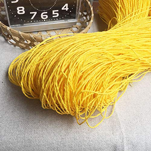 Filato di rafia giallo naturale per lavori a maglia fai da te, 500 g, all'uncinetto, per ragazze, cappelli, borse, borsette, filato di rafia, 100% filato di cellulosa filato di paglia filato di paglia