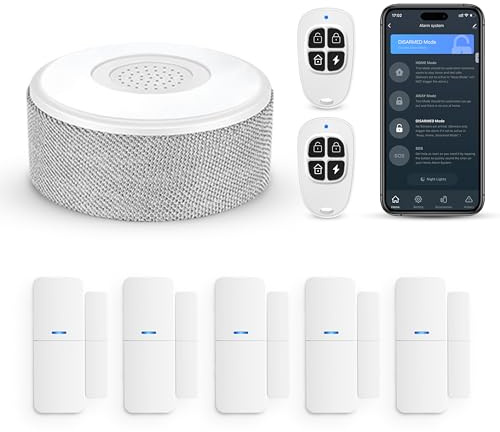 tolviviov Home Security System Wireless, Smart Home DIY Alarm Security Systems, 8-Piece kit (WiFi Alarm Station and Door W.